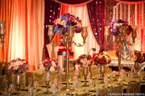 Red and Gold Wedding Decor Photo Courtesy  of Samson productions