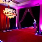 "Colorful entrance to Las Vegas themed event."