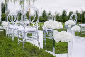 Mirror Column Pillars Clear Chair Bay Area San Jose Wedding Decoration 