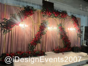 Citrus Town Events Center Citrus Heights California Wedding Reception Decor Red and Pink